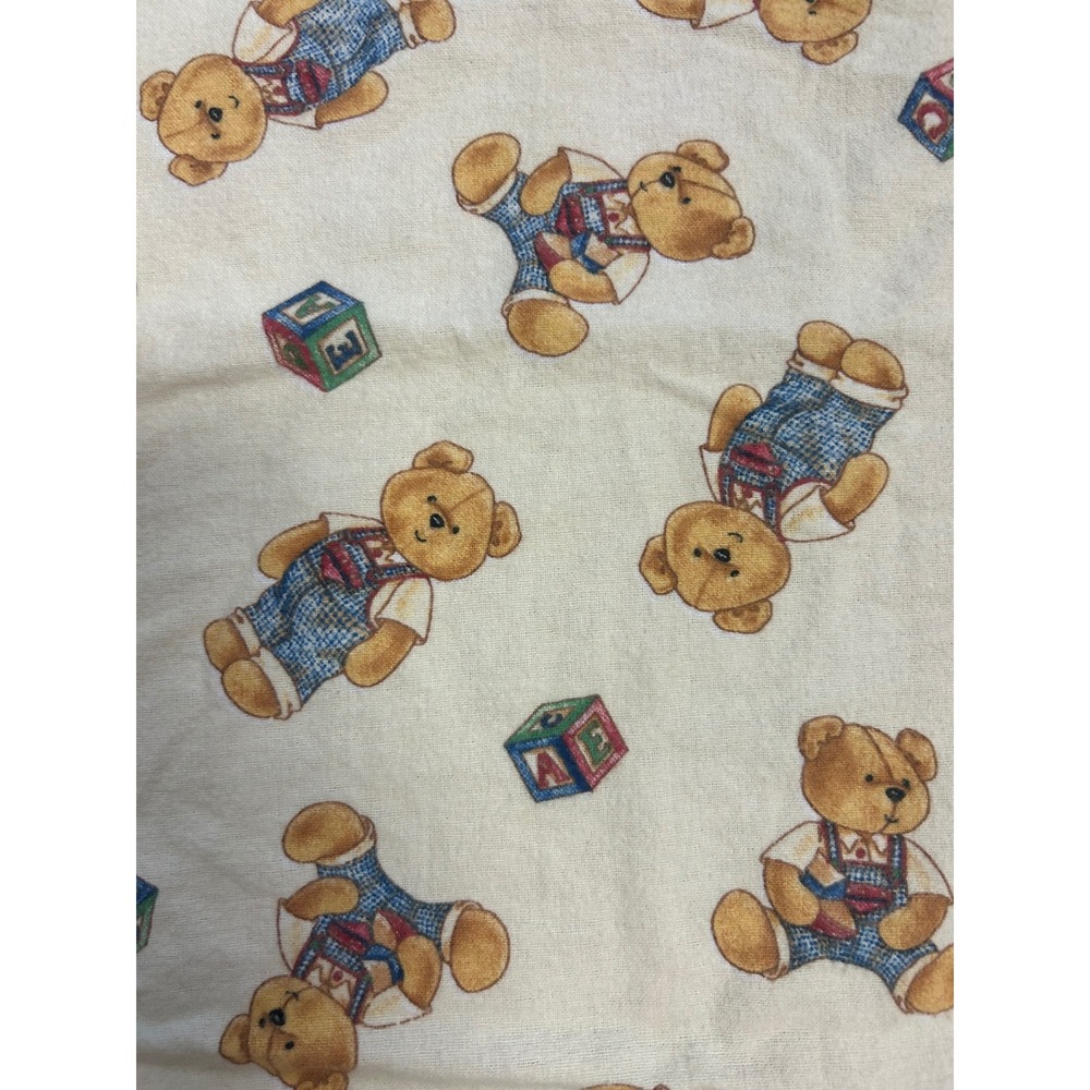 Vintage Teddy Bear Baby Receiving Blanket Swaddle Newborn‎ 26x27 inches  Blocks